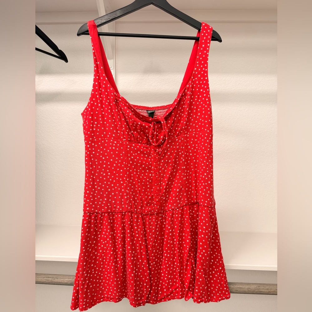 Wild Fable Red Star Print Top